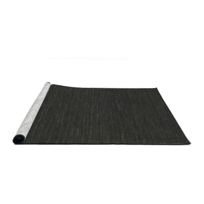 Serging Thickness of Machine Washable Contemporary Charcoal Black Rug, wshcon234