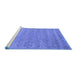 Sideview of Machine Washable Abstract Blue Contemporary Rug, wshcon2340blu