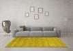 Machine Washable Abstract Yellow Contemporary Rug in a Living Room, wshcon2340yw