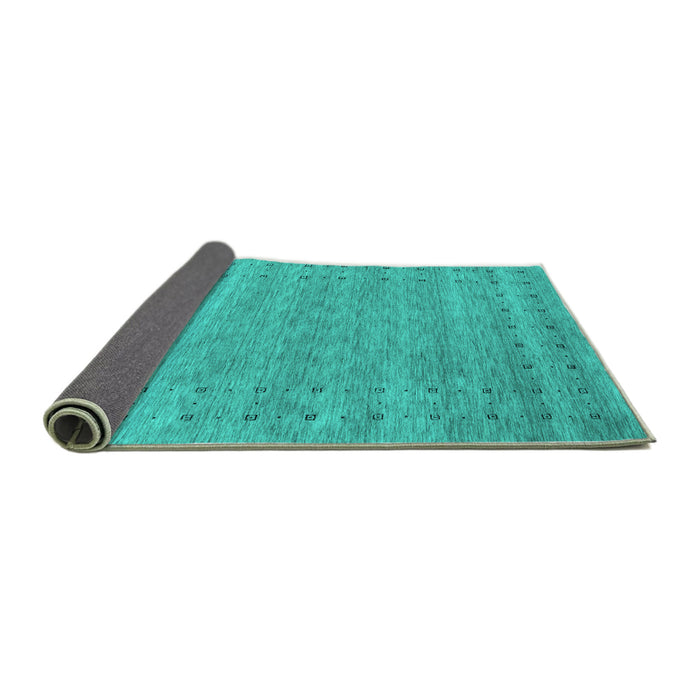 Sideview of Abstract Turquoise Contemporary Rug, con2340turq
