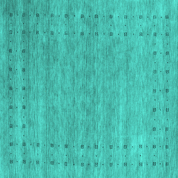 Square Abstract Turquoise Contemporary Rug, con2340turq