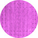 Round Abstract Pink Contemporary Rug, con2340pnk