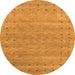 Square Abstract Orange Contemporary Rug, con2340org