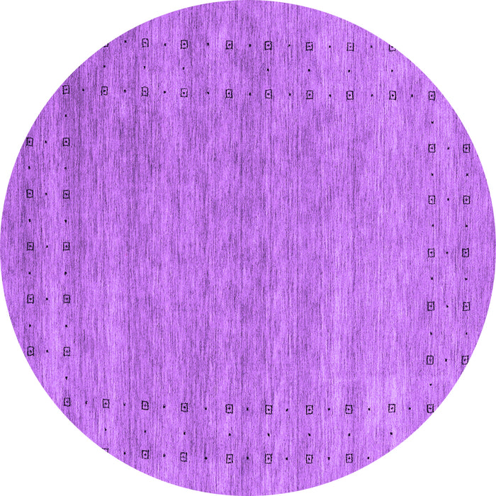 Round Abstract Purple Contemporary Rug, con2340pur