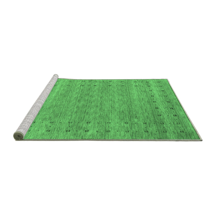 Sideview of Machine Washable Abstract Emerald Green Contemporary Area Rugs, wshcon2340emgrn