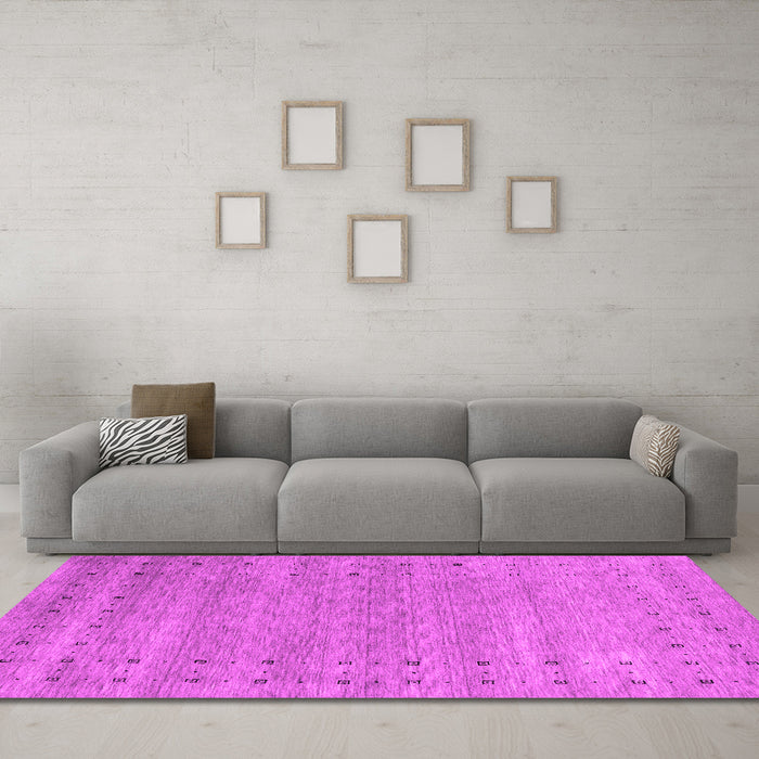 Machine Washable Abstract Pink Contemporary Rug in a Living Room, wshcon2340pnk