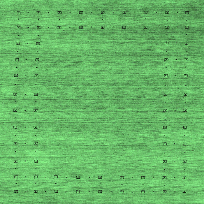 Square Abstract Emerald Green Contemporary Rug, con2340emgrn
