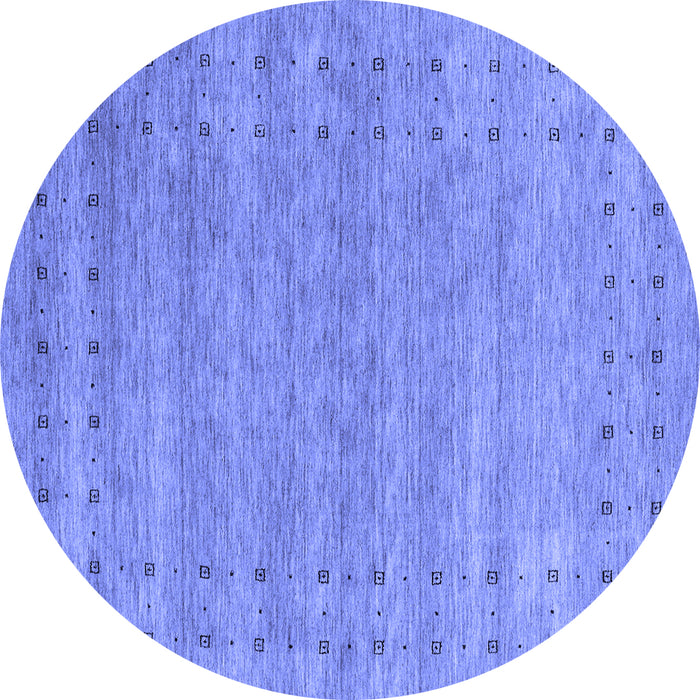 Round Abstract Blue Contemporary Rug, con2340blu