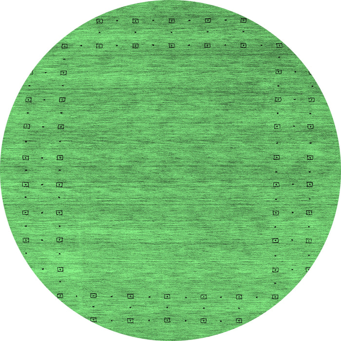 Round Abstract Emerald Green Contemporary Rug, con2340emgrn