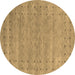 Round Abstract Brown Contemporary Rug, con2340brn