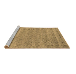 Sideview of Machine Washable Abstract Brown Contemporary Rug, wshcon2340brn