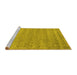 Sideview of Machine Washable Abstract Yellow Contemporary Rug, wshcon2340yw