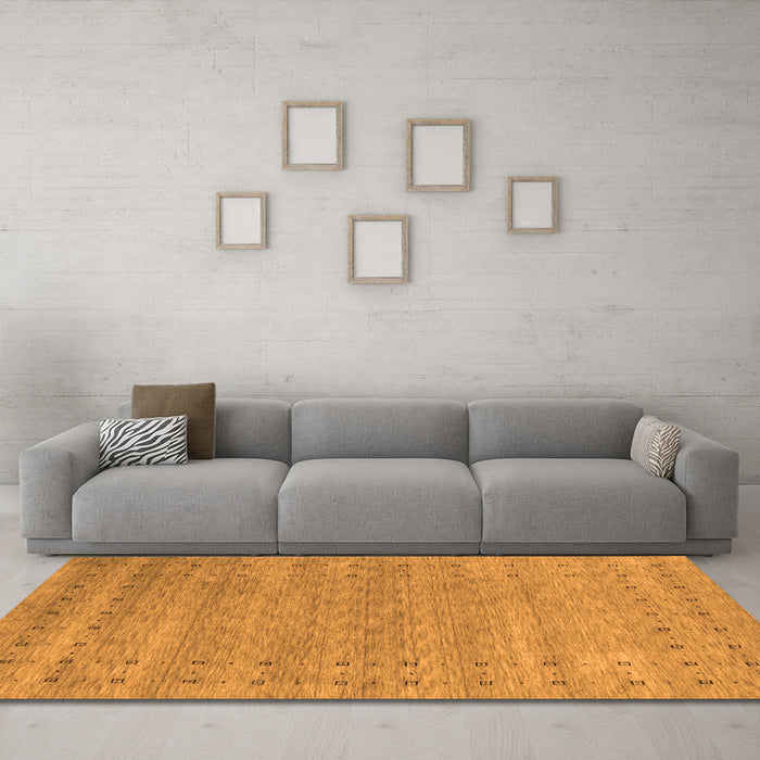 Machine Washable Abstract Orange Contemporary Area Rugs in a Living Room, wshcon2340org