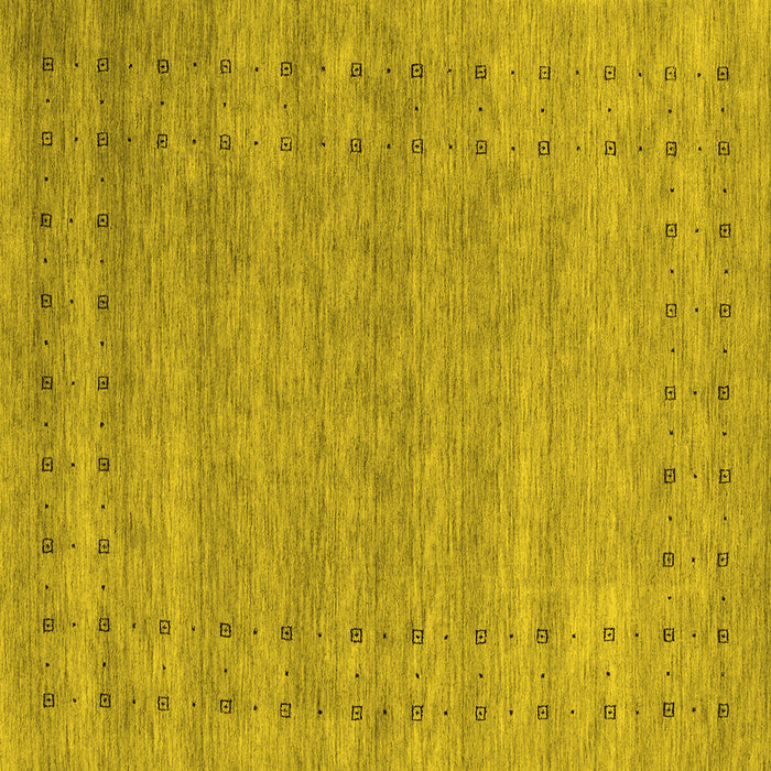 Square Machine Washable Abstract Yellow Contemporary Rug, wshcon2340yw