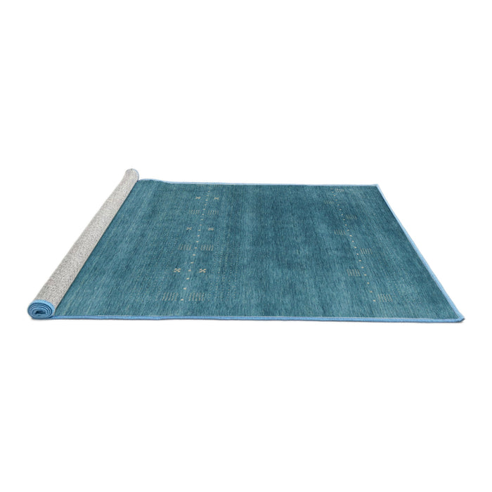 Serging Thickness of Machine Washable Contemporary Blue Ivy Blue Rug, wshcon2341