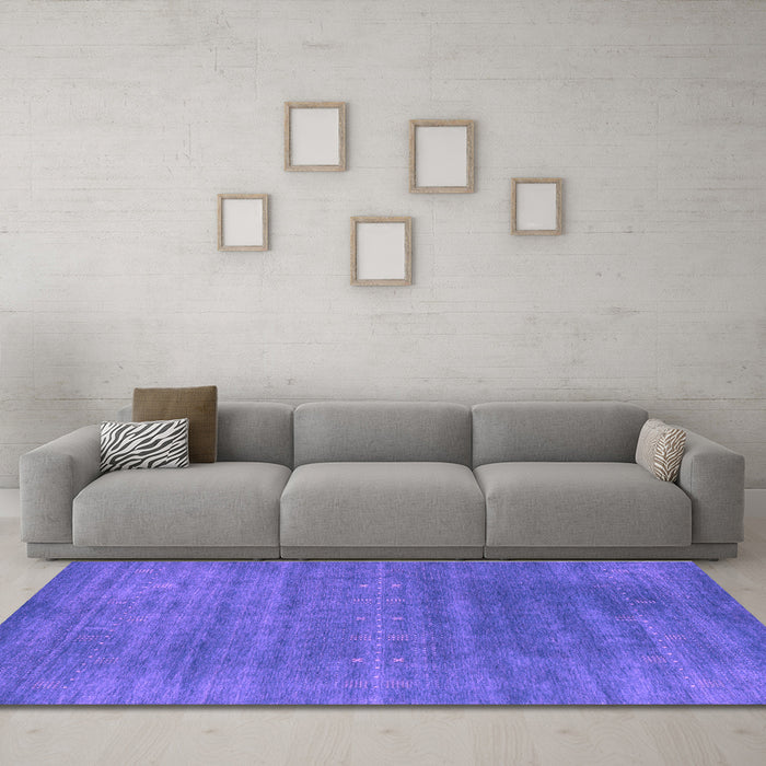Machine Washable Abstract Purple Contemporary Area Rugs in a Living Room, wshcon2341pur