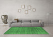 Machine Washable Abstract Emerald Green Contemporary Area Rugs in a Living Room,, wshcon2341emgrn