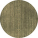 Round Abstract Brown Contemporary Rug, con2341brn