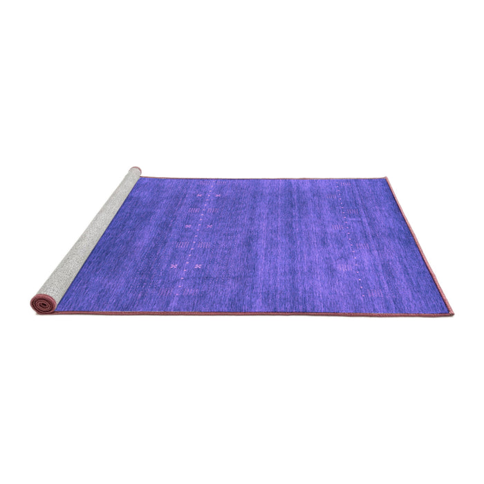 Sideview of Machine Washable Abstract Purple Contemporary Area Rugs, wshcon2341pur