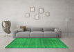 Machine Washable Abstract Green Contemporary Area Rugs in a Living Room,, wshcon2341grn