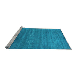 Sideview of Machine Washable Abstract Light Blue Contemporary Rug, wshcon2341lblu
