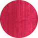 Round Abstract Pink Contemporary Rug, con2342pnk