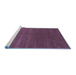 Sideview of Machine Washable Abstract Blue Contemporary Rug, wshcon2342blu