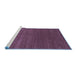 Sideview of Machine Washable Abstract Blue Contemporary Rug, wshcon2342blu