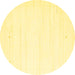 Round Solid Yellow Modern Rug, con2343yw