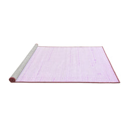 Sideview of Machine Washable Solid Purple Modern Area Rugs, wshcon2343pur