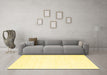 Machine Washable Solid Yellow Modern Rug in a Living Room, wshcon2343yw