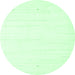 Round Machine Washable Solid Emerald Green Modern Area Rugs, wshcon2343emgrn