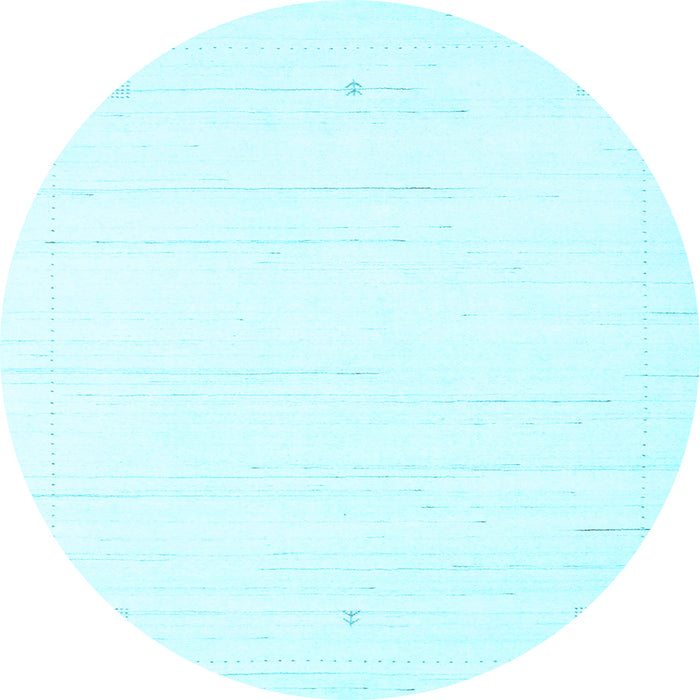 Round Solid Light Blue Modern Rug, con2343lblu