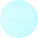 Round Machine Washable Solid Light Blue Modern Rug, wshcon2343lblu