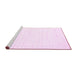 Sideview of Machine Washable Solid Pink Modern Rug, wshcon2343pnk