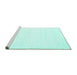 Sideview of Machine Washable Solid Turquoise Modern Area Rugs, wshcon2343turq