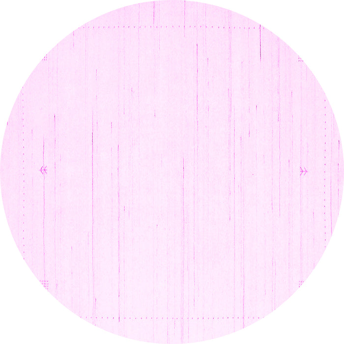 Round Solid Pink Modern Rug, con2343pnk