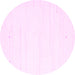 Round Solid Pink Modern Rug, con2343pnk