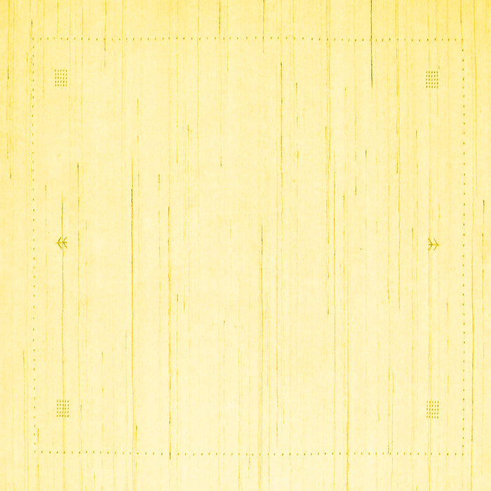 Square Solid Yellow Modern Rug, con2343yw