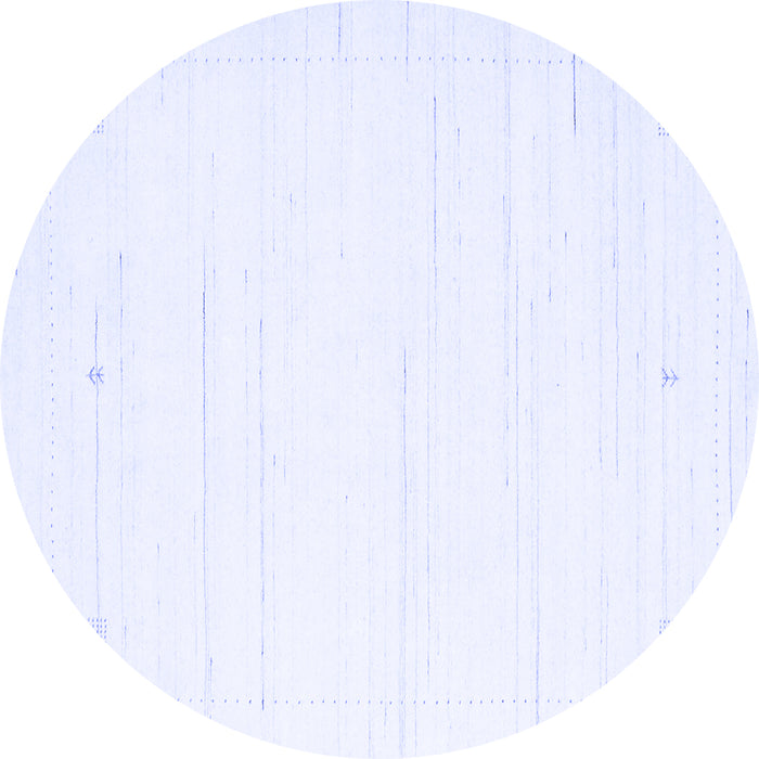 Round Machine Washable Solid Blue Modern Rug, wshcon2343blu