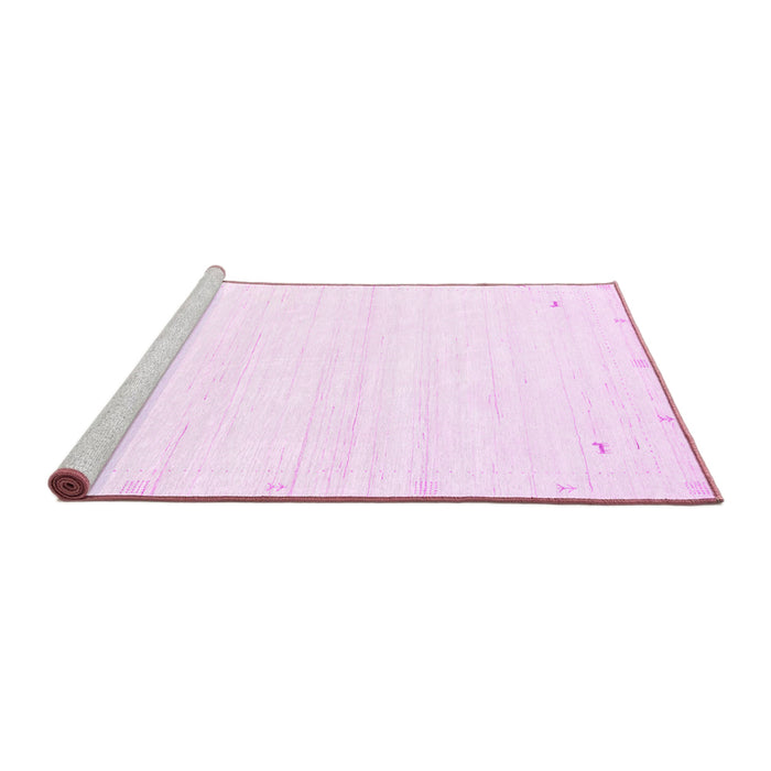 Sideview of Machine Washable Solid Pink Modern Rug, wshcon2344pnk