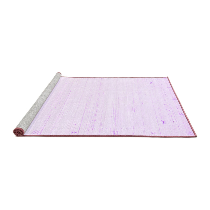 Sideview of Machine Washable Solid Purple Modern Area Rugs, wshcon2344pur