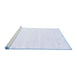 Sideview of Machine Washable Solid Blue Modern Rug, wshcon2344blu