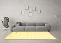Machine Washable Solid Yellow Modern Rug in a Living Room, wshcon2344yw