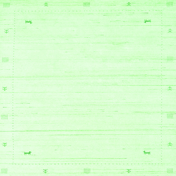 Round Machine Washable Solid Green Modern Area Rugs, wshcon2344grn