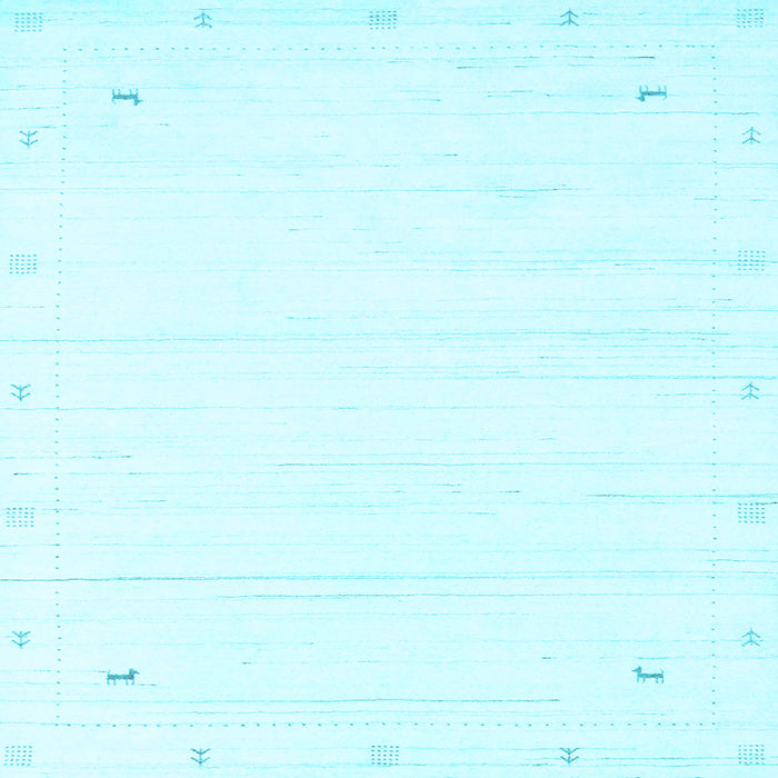 Square Machine Washable Solid Light Blue Modern Rug, wshcon2344lblu