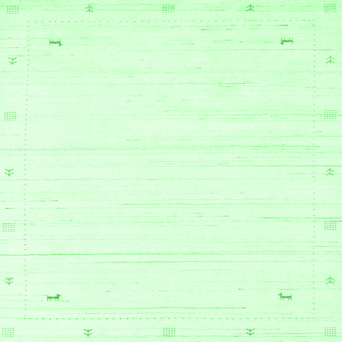 Square Solid Emerald Green Modern Rug, con2344emgrn