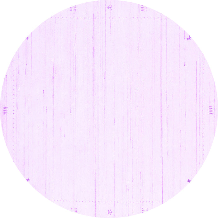 Round Solid Purple Modern Rug, con2344pur