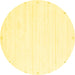 Round Solid Yellow Modern Rug, con2344yw