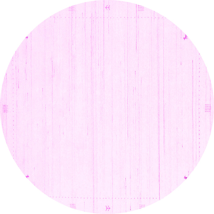 Round Solid Pink Modern Rug, con2344pnk